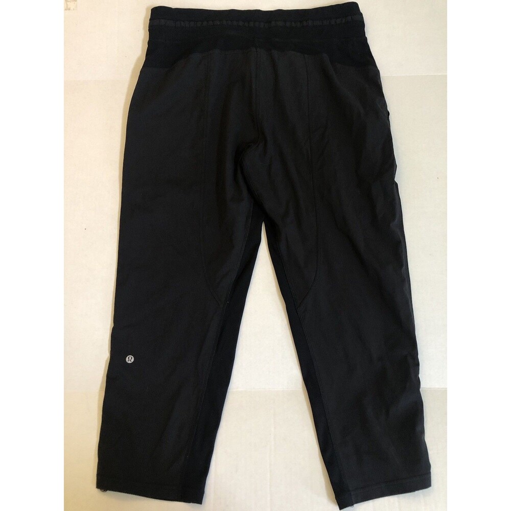 Lululemon Dance Studio Crop *25" Size 12 Black Ruched Cinch Hems - Picture 10 of 11
